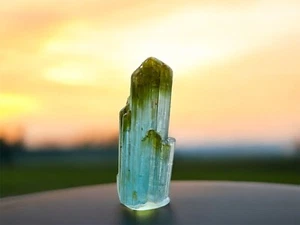 Premium Terminated Natural Indicolite Tourmaline Crystal  3 Grams 27x11x7 - Picture 1 of 6
