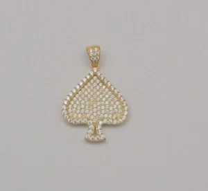gold charm pendant preowned ace of spades pendant 10k yellow - Picture 1 of 6