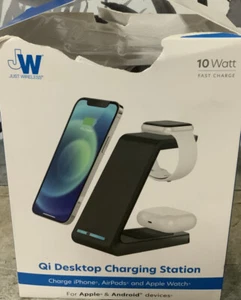 ⚡️Just Wireless 3-in 1 Desktop Stand Charging Station For Apple & Android Device - Picture 1 of 3