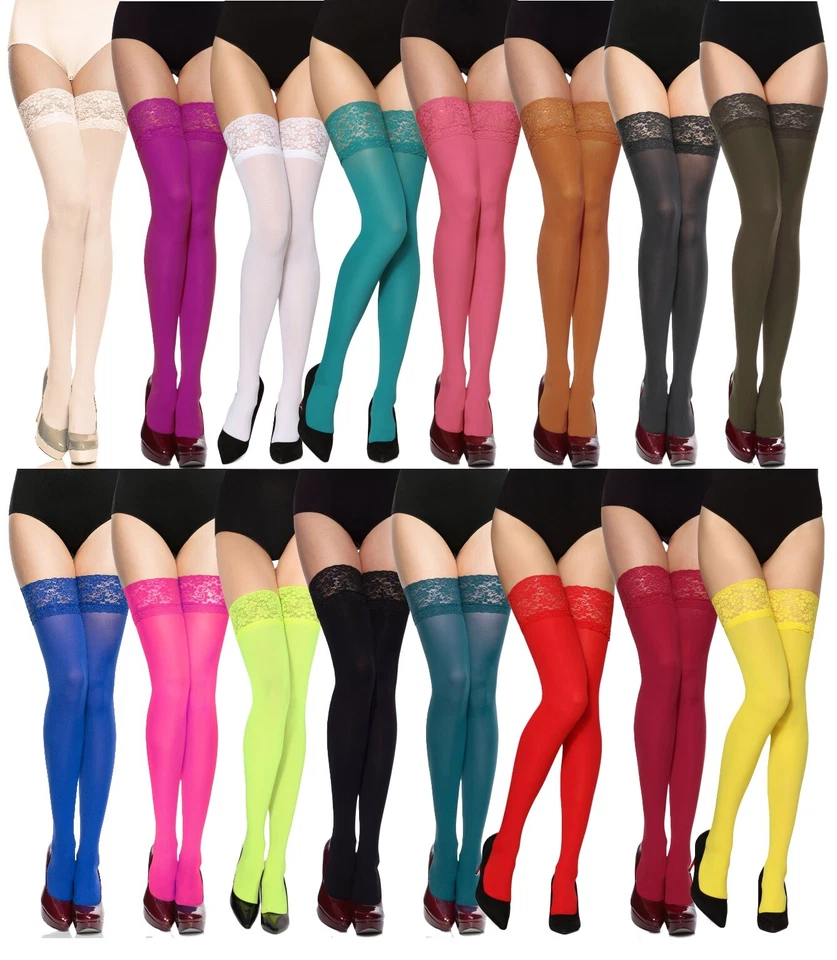 Merry Style Damen halterlose Mikrofaser 40 DEN Halterlose Strümpfe Spitze XS-L - Bild 1 von 1