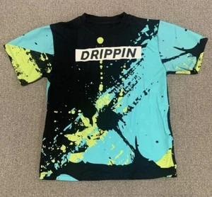 OG Hustle DRIPPEN Logo Boys Graphic T-Shirt Paint Splatter Size 5/6 - Picture 1 of 6