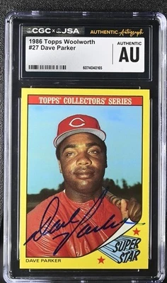 1987 Topps Woolworth Dave Parker # 27 Auto Autographed Signed JSA CGC - Image 1 of 2