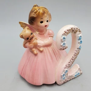 Año 2 Josef Originales Segundo Cumpleaños Niña Ángel Figura Oso de Peluche Rosa 3" - Imagen 1 de 7