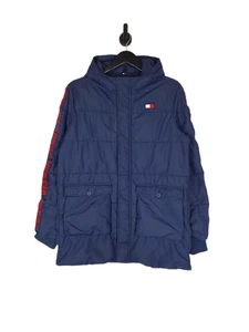 Tommy Hilfiger Puffer Jacket Size Small In Blue Men's Hooded Winter  - Picture 1 of 4