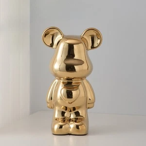 28 cm Gold Ästhetischer Bär Ziegel Keramik Staute Teddybär Deko Actionfigur - Bild 1 von 1