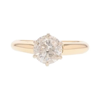 1.41ct Round Cut Diamond Solitaire Engagement Ring 14k Yellow Gold Size 6.25 - Image 1 of 4