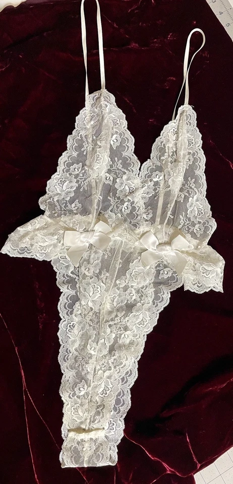 Lencería Barbizon Nordys Vintage Encaje Peluche Reunido Alrededor de la Cintura Cintas Lg Foto 1 de 4