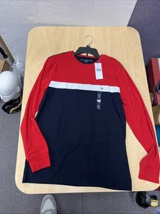TOMMY HILFIGER MEN'S Size M CREW NECK LONG SLEEVE T-SHIRT - Picture 1 of 6