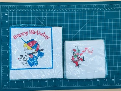 Servilletas vintage Gibson Navidad y feliz cumpleaños fiesta papeles suministros fiesta Foto 1 de 4