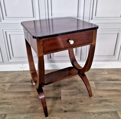 Retro Vintage Wooden Side Table & Drawer – Mid Century -Bedside Lamp - Art Deco - Image 1 of 4