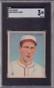 1933 GOUDEY #209 ADOLFO (DOLF) LUQUE SGC 3 VG Very Good rWAR: 48.2 - Picture 1 of 4