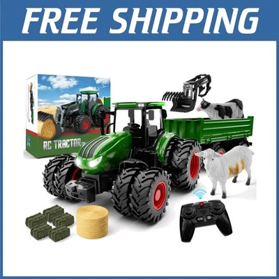 Metal Remote Control Tractor Toy Set - Kids RC Farm Vehicle - Image 1 of 4