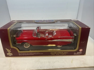 Road Legends 1/18 1957 Chevrolet Bel Air Red Diecast Model Car - Image 1 of 4