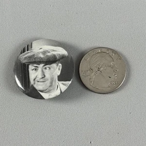 Pinback botón blanco y negro rizado vintage Three Stooges #57113 - Imagen 1 de 2