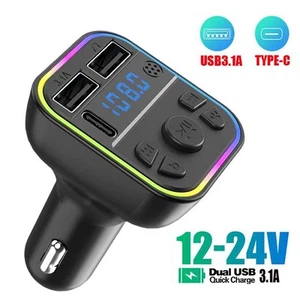 Car Wireless 5.0 Bluetooth FM Transmitter MP3, USB, C, Charger-AdapterHJ2S5 丨UK - Picture 1 of 11