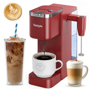 Single Serve Coffee Maker with Built-in Detachable Milk Frother, Iced and Hot... - Picture 1 of 6
