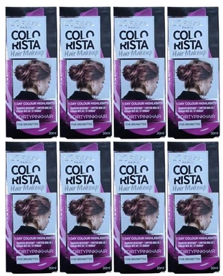 8 X L'Oréal Colorista Hair Makeup Dirty Pink 30mL – for Brunettes - Loreal - image 1 of 4