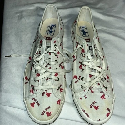 Boston Red Sox Keds Women’s Sneakers size 10 White With Logo - Image 1 of 4