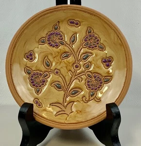 BONIS Pottery Original Hand painted Floral Flower Plate Rhodes Greece 4 3/4” - Picture 1 of 11