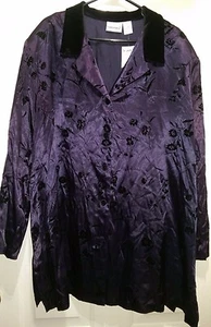 Moda Bug Mujer Camisa Top Blusa Talla 26/28 26W/28W Púrpura Negra NUEVA - Imagen 1 de 3