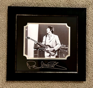 Paul McCartney engraved signature framed photo. EX cond. 17.5W X 16.5H - Picture 1 of 2