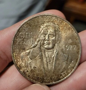 Mexikanische Silbermünze CIEN PESOS 1977, Mexican Libertad Toner Alert.  - Bild 1 von 8