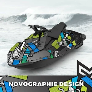 Seadoo SPARK trixx Bombardier 2up 3up Jet Ski Graphic Kit Decal Wrap colorful - Picture 1 of 2