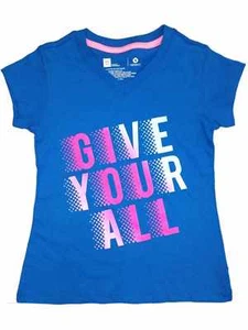 Girls Blue Give Your All T-Shirt Tee Shirt XXS 4/5 - Picture 1 of 1