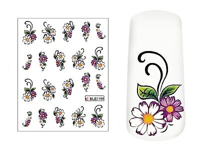 Nail Art Wasser Transfer Tattoo Sticker Aufkleber Nageldesign BLE1144 Blumen  • 1.69€