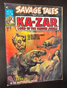 SAVAGE TALES #7 (Marvel Comics 1974) --Ka Zar -- VG+ - Picture 1 of 2