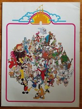 Vintage 1982 Disneyland Disney World Characters Poster 18 x 24 Rolled Unused!