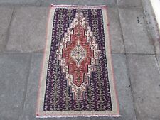 Fein Vintage Traditional Handgefertigt Orientalisch Wolle Blaue Rot Klein Kelim