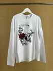 Alexander McQueen ,Skull Floral T-Shirt, LS in White BNWT Medium