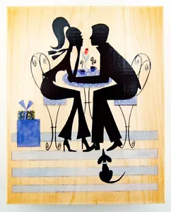 Stamps Happen Rubber Stamp Blue Cafe by Mary Lynn Blasutta Retired Made in USA - Picture 1 of 5