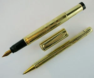 ZENITH EXTRA SAFETY PEN SET CON PENCIL ORO 18KR  STILOGRAFICA VINTAGE MOLTO RARA - Picture 1 of 2