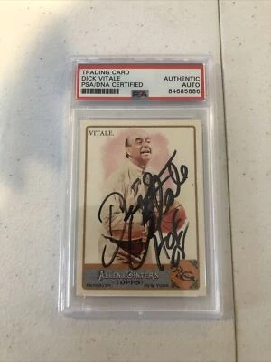 DICK VITALE SIGNED AUTOGRAPH TRADING CARD PSA/DNA COA 2011 TOPPS ALLEN & GINTER  - Image 1 of 4
