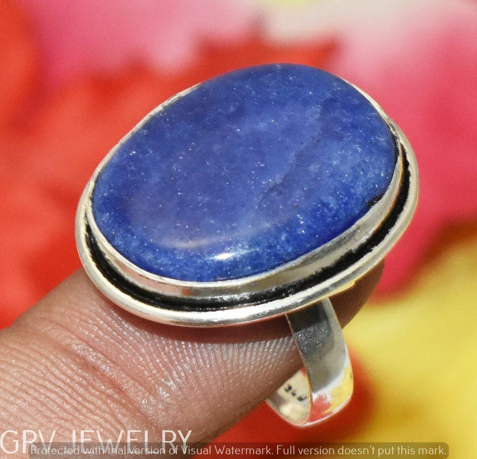 Blue Aventurine Gemstone Ring 925 Sterling Silver Overlay Us Size 7.5" U293-E102 - Image 1 of 1