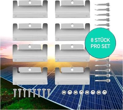 MAHONA 8st Solarmodul Halterung Befestigung Aluminium Z Winkel PV Solar Modul