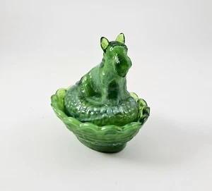 Boyd Art Vetro Prato Verde Vortice Scorie Cane Scozzese su Nido HON Salt Dip Cantina - Foto 1 di 8