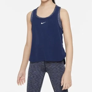 Nike Dri-Fit Girls XS Midnight Navy Slim Fit Training Tank Top - Picture 1 of 15