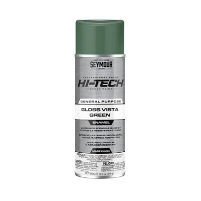 SEYMOUR PAINT 16-131 Seymour Hi-Tech Enamel Spray Paint, Gloss Vista Green (12 oz.)