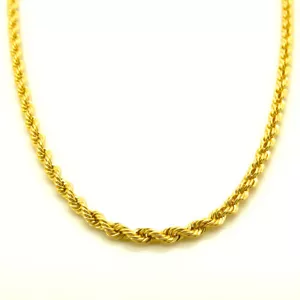 18K Solid Gold Rope Chain Singapore Twist Necklace Men Women Choker 2mm 16"-24" - Picture 1 of 12