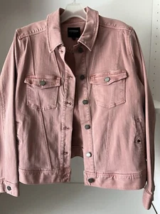 NWT Liverpool Women's Size Large Blush Pink Classic/Trucker Jean Jacket - Picture 1 of 7