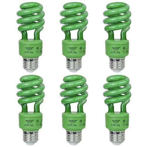 Spiral Colored Bulb, 13, 40W (E26) 8,000 Hour Life Span, UL Listed, Green 6PK - Image 1 of 1