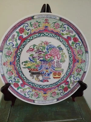 Macetas de porcelana china Qianlong Macao de mediados de siglo de los años 50 flores policromadas  Foto 1 de 4