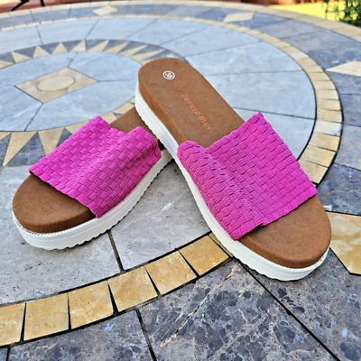 BERNIE MEV -CAPRI - Sandalias Deslizantes - EE. UU. 7,5/UE 38 - Rosa Caliente - Nuevas - $53,95 Foto 1 de 4