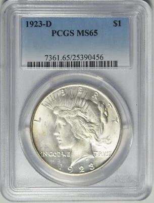 1923-D Peace Dollar PCGS MS-65 #90456 - Image 1 of 2
