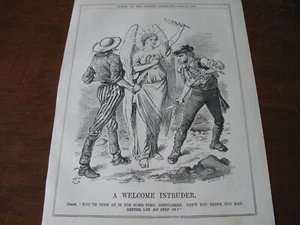 1898 Original POLITISCHE KARIKATUR - SPANISCH AMERIKANISCHER Kriegsmesser Kampf Friedensmesser - Bild 1 von 1