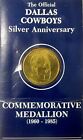 Dallas Cowboys Silver Anniversary Commemorative Medallion 1960 1985 Gold Coin