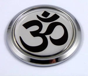 Aum Om Yoga Car Chrome Emblem Sticker Round decal 3D sticker - Imagen 1 de 1